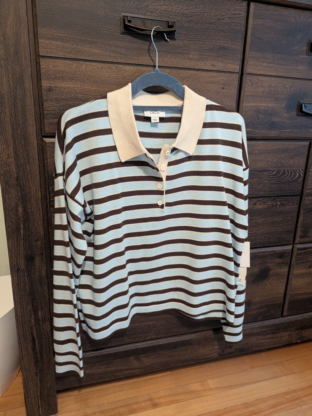 CeCe Striped Polo Shirt